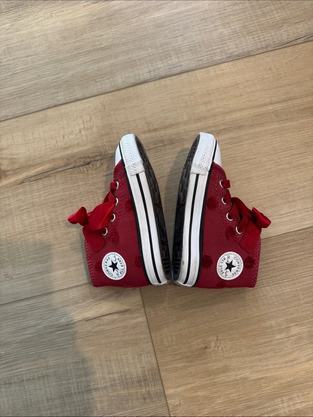 Converse Kids Red High-Top Sneakers with White Toe